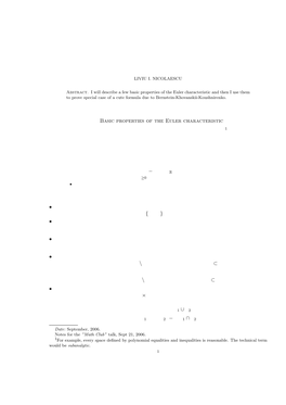 The Euler Characteristic