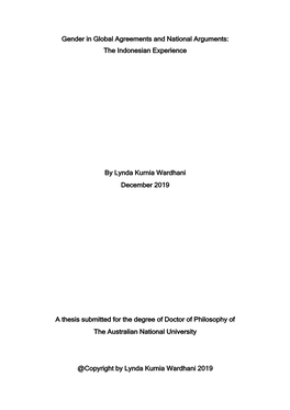 Gender in Global Agreements and National Arguments: the Indonesian Experience