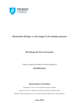 Generative Design: a New Stage in the Design Process