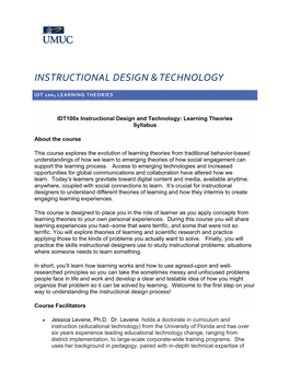 Instructional Design & Technology