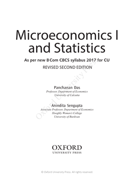 Microeconomics I and Statistics As Per New B Com CBCS Syllabus 2017 for CU REVISED SECOND EDITION Press