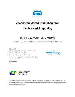 Zhodnocení Dopadů Suburbanizace Na Obce České Republiky