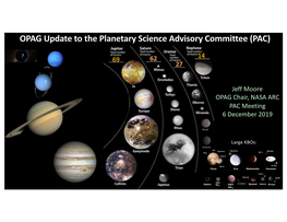 OPAG Update to the Planetary Science Advisory Committee (PAC)