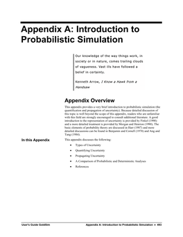 Appendix A: Introduction to Probabilistic Simulation