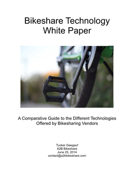Bike Share Technology White Paper