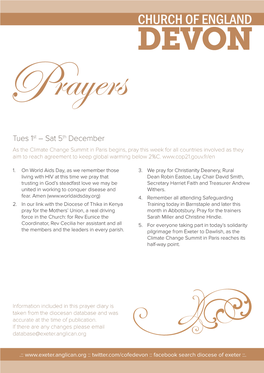 CHURCH of ENGLAND DEVON Prayers