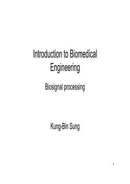 Introduction to Biomedical Engineering