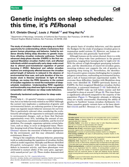 Genetic Insights on Sleep Schedules