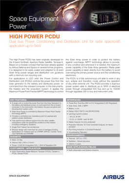 Space Equipment Power HIGH POWER PCDU Dual Bus Power Conditioning and Distribution Unit for Radar Spacecraft Application up to 5Kw