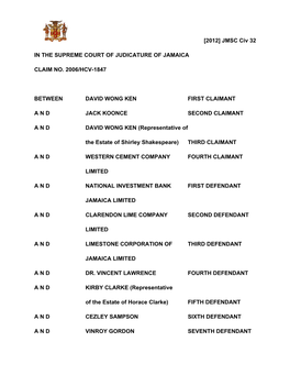 [2012] JMSC Civ 32 in the SUPREME COURT OF