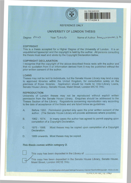 University of London Thesis