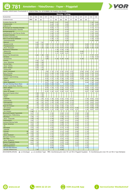 781 Amstetten - Ybbs/Donau - Ysper - Pöggstall Betreiber: N-BUS Gmbh, Porschestraße 31, 3100 St