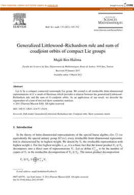 Generalized Littlewood–Richardson Rule and Sum of Coadjoint Orbits of Compact Lie Groups