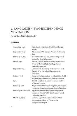 2. Bangladesh: Two in De Pen Dence Movements