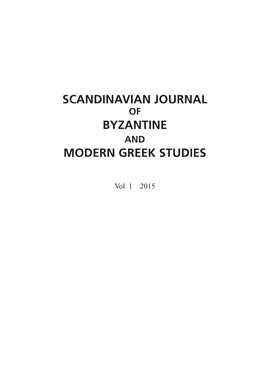 Scandinavian Journal Byzantine Modern Greek Studies