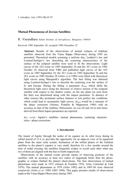 Mutual Phenomena of Jovian Satellites