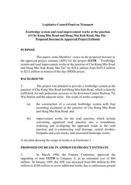 Legislative Council Panel on Transport Footbridge System And