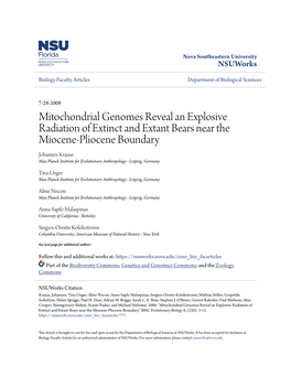 Mitochondrial Genomes Reveal an Explosive Radiation of Extinct And