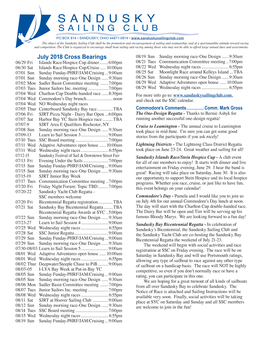 July 2018 Cross Bearings 08/19 Sun Sunday Morning Race-One Design
