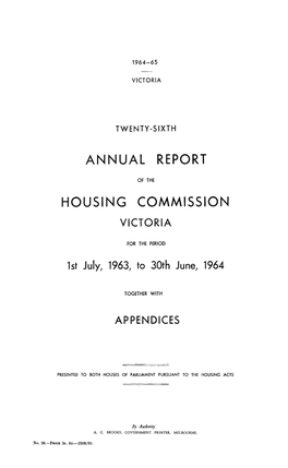 Annual Report Housing Commission