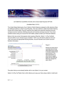 1 | Page AUTOMATED CLEARING HOUSE (ACH) Direct Debit