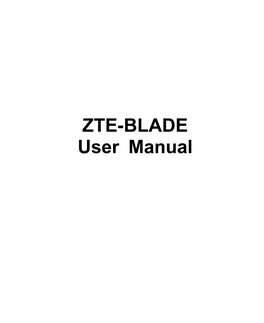 ZTE-BLADE User Manual