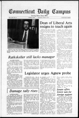 Dean of Liberal Arts Resigns to Teach Again Rathskeller Still Lacks