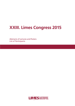 XXIII. Limes Congress 2015