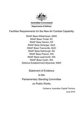 Facilities Requirements for the New Air Combat Capability Statement Of