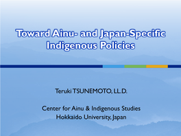 Toward Ainu- and Japan-Specific Indigenous Policies