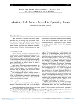 Infectious Risk Factors Related to Operating Rooms