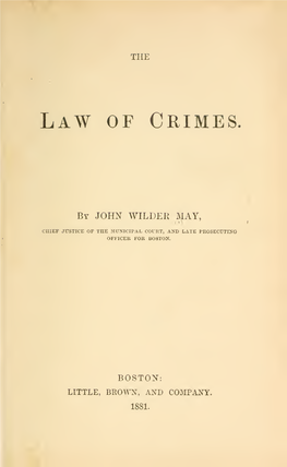 The Law of Crimes