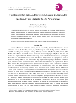 The Relationship Between University Libraries' Collection for Sports And