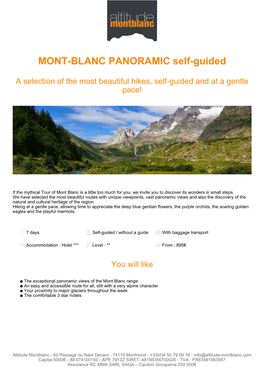 MONT-BLANC PANORAMIC Self-Guided