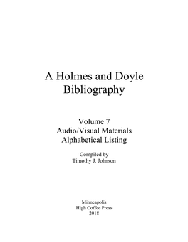 A Holmes and Doyle Bibliography