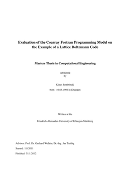 Evaluation of the Coarray Fortran Programming Model on the Example of a Lattice Boltzmann Code