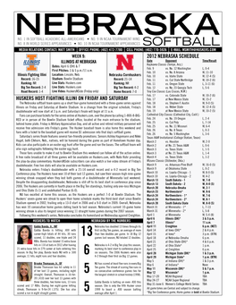 2012 NEBRASKA Schedule Huskers Host