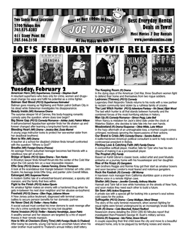 Joe's February Movie Releases