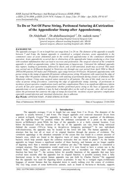 To Do Or Not of Purse String, Peritoneal Suturing &Cutrization Of