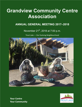 Grandview Community Centre Association 2018 Annual Report