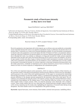 Parametric Study of Hurricanes Intensity As They Move Over Land