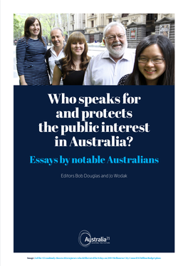 Who Speaks for and Protects the Public Interest in Australia?