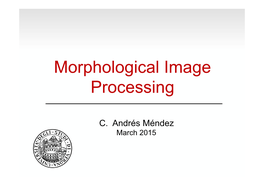 Morphological Image Processing