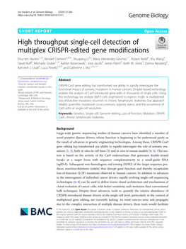 High Throughput Single-Cell Detection of Multiplex CRISPR-Edited Gene