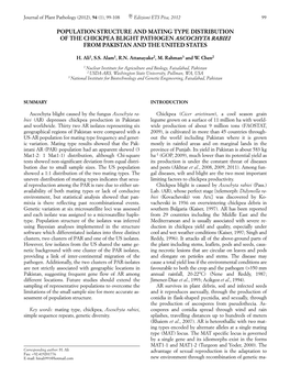 Ascochyta Rabiei from Pakistan and the United States