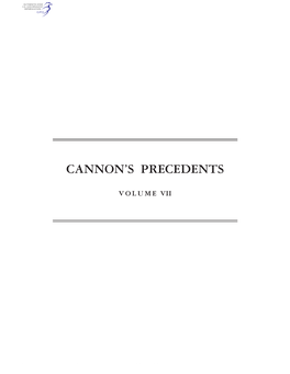 Cannon's Precedents