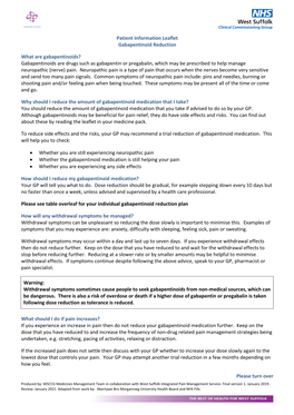 Gabapentinoid Reduction