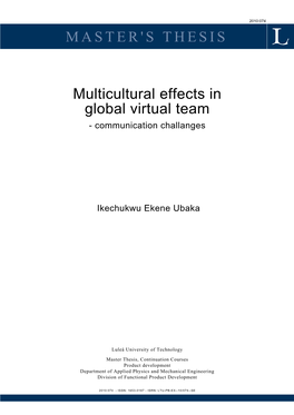 MASTER's THESIS Multicultural Effects in Global Virtual Team