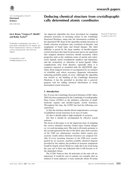 Deducing Chemical Structure from Crystallographically Determined