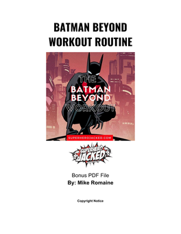 Batman Beyond Workout Routine